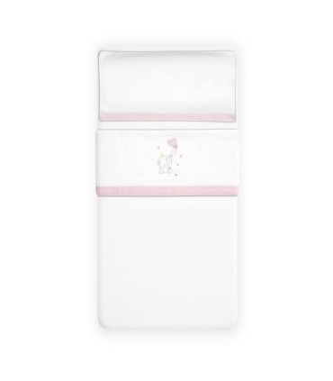 Sabana franela coche minicuna 82 x 51 cm elefante globo rosa