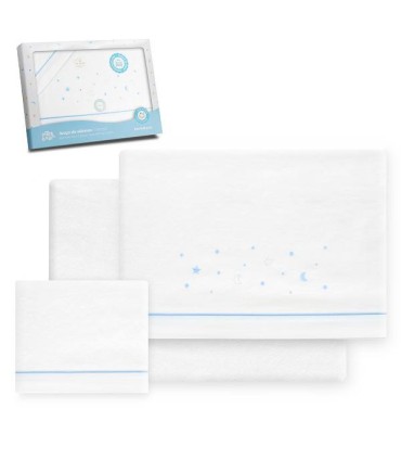 Sabana franela cuna estrellas celeste