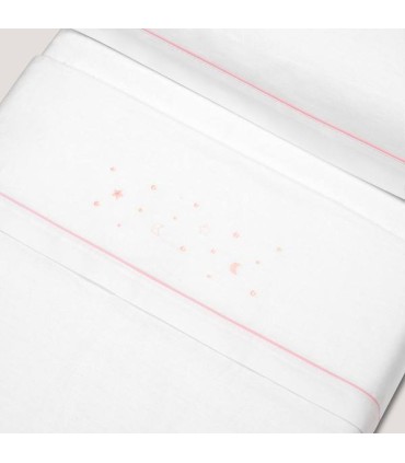 Sabana franela cuna estrellas rosa