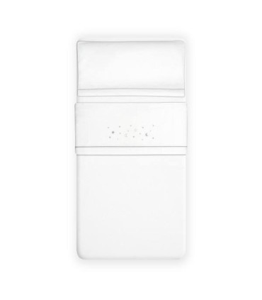 Sabana franela cuna estrellas gris