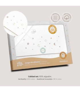 Sabana franela cuna estrellas camel
