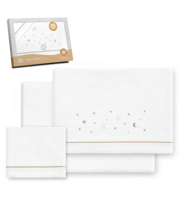 Sabana franela cuna estrellas camel