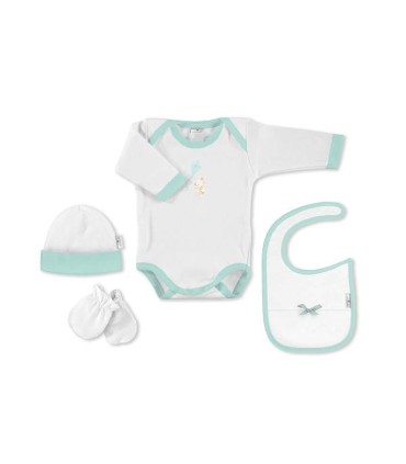 Set recien nacido conejito cometa verde