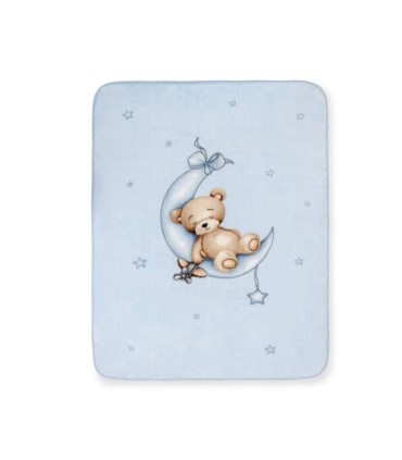 Manta de cuna oso en la luna celeste