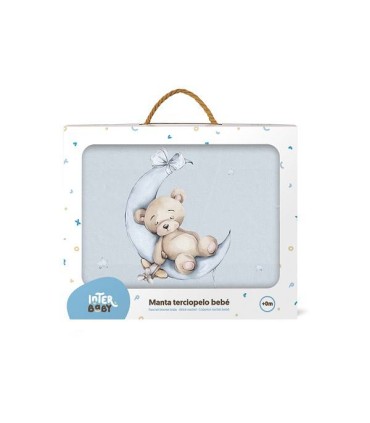Manta de cuna oso en la luna celeste