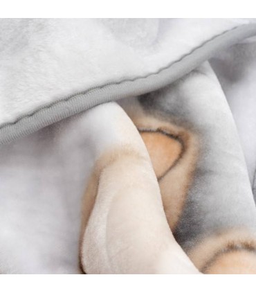 Manta de cuna oso en la luna gris