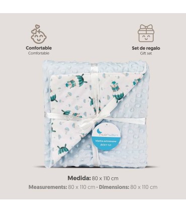 Manta coche paracaidas celeste