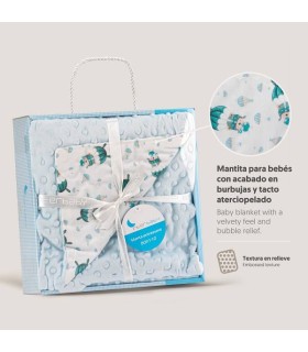 Manta coche paracaidas celeste