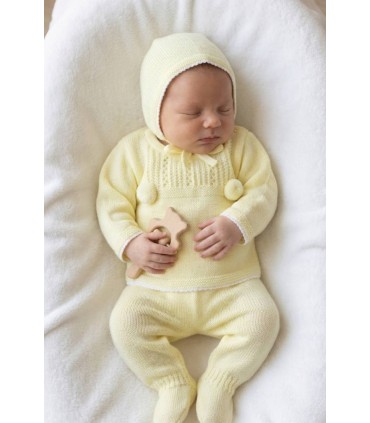 Conjunto hilo Pompones amarillo