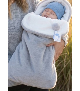 Saco capazo tundosado borlón gris