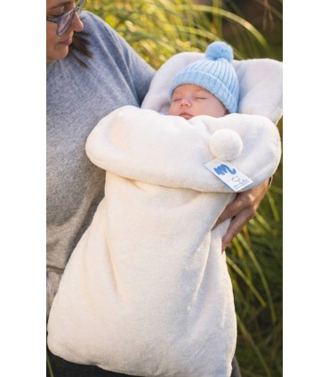 Saco capazo tundosado borlón marfil