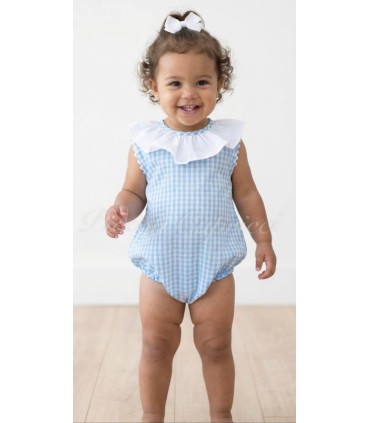 Pelele vichi celeste sin mangas unisex