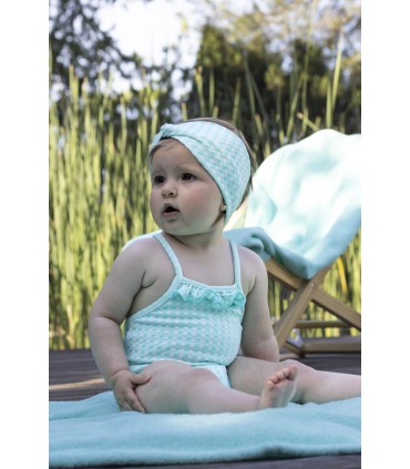 Bañador vichy turquesa