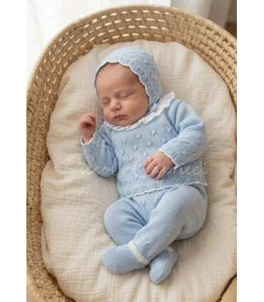 Conjunto hilo calado sweet celeste