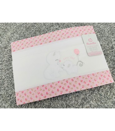 Funda nórdica y nórdico con chichonera "RATONCITO GLOBO ROSA" Pastello