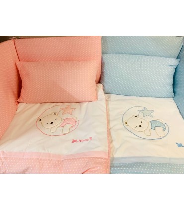 Edredón con chichonera y almohada "OSO LUNA"