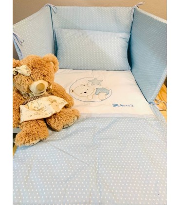 Edredón con chichonera y almohada "OSO LUNA"
