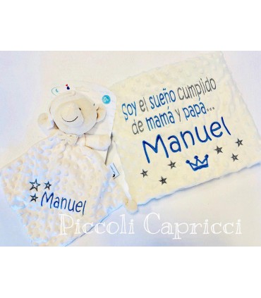 Manta y dudu bordado frase soy el sueño