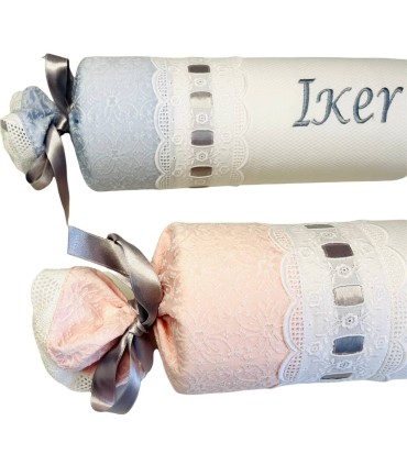 Antivuelco estrellas encaje rosa o celeste