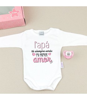 Cajita bodi y chupete de papá amor