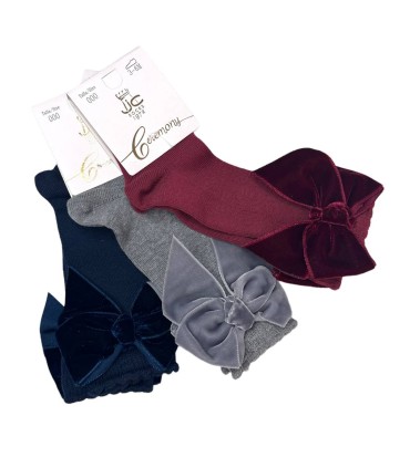 Calcetines altos lazo terciopelo