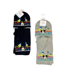 Gorro con bufanda y guantes mickey