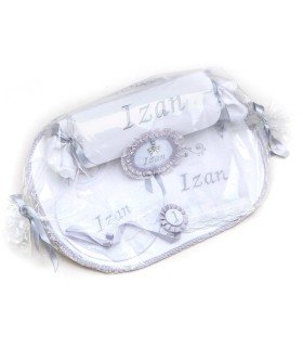 Gasas para bebes de algodón personalizadas con el nombre del bebé.
